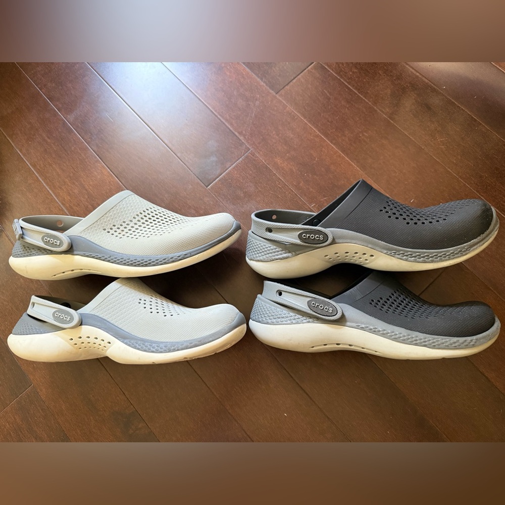 CROCS Shoes - 2 pair, one Black and one Gray - Picture 4 of 15